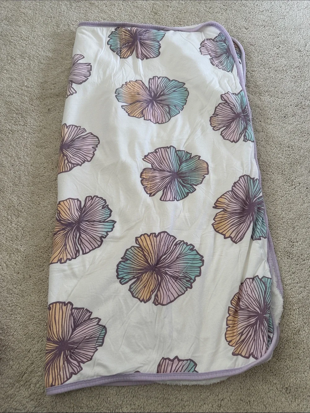 Floral Hooded Bath Towel in Lavender and Multicolor
